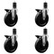 Service Caster 5'' Phenolic Swivel 1-5/8'' Expanding Stem Caster Set with Brake, 4PK SCC-EX20S615-PHR-PLB-158-4 - alternate 1